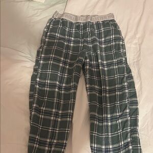 Green and white Hollister plaid pajama pants